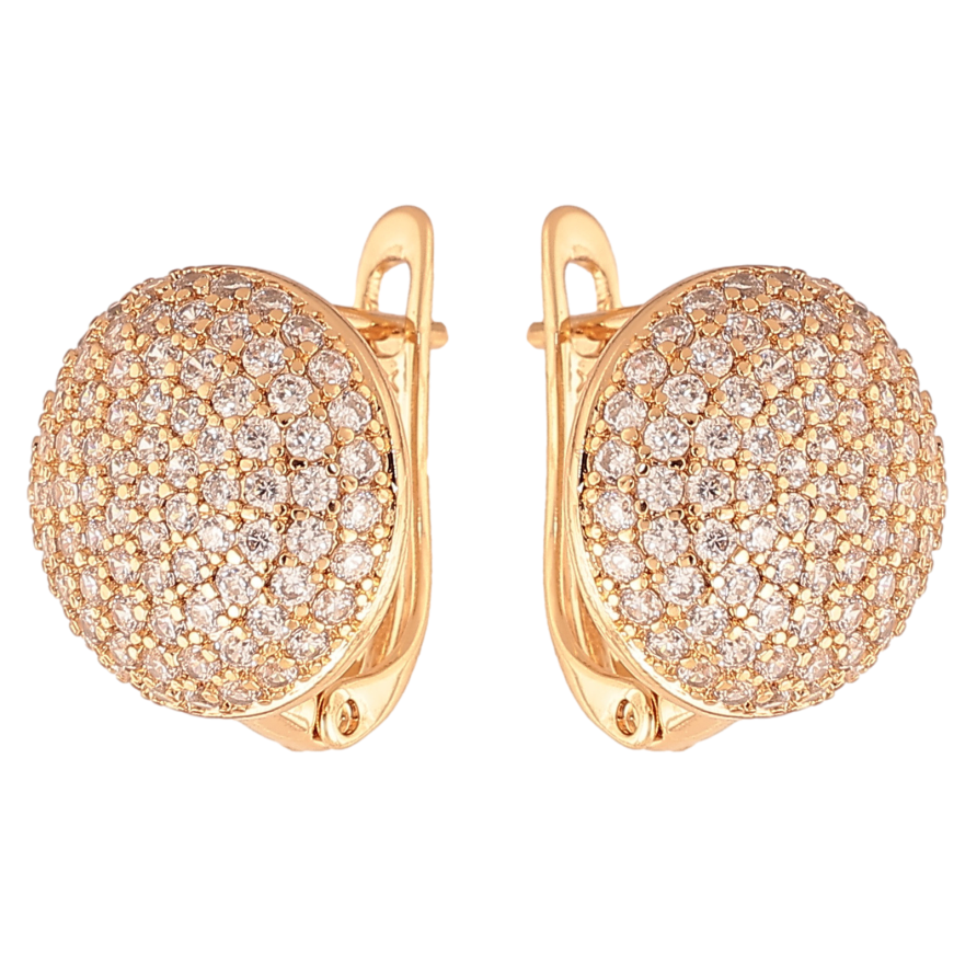 Серьги Xuping цвет позолота 18K английский замок инкрустация кристаллами фото №1